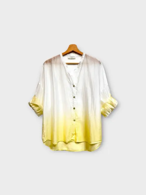 Chemise blouse en 85% tencel tie and dye et noeuds manches longues oversize