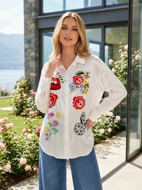Chemise blouse en viscose fluide imprimé à noeuds évasée oversize casual