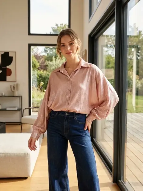 Chemise oversize à manches batwing