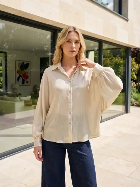 Chemise oversize à manches batwing
