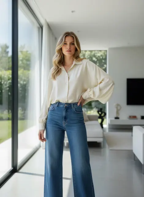 Chemise oversize à manches batwing