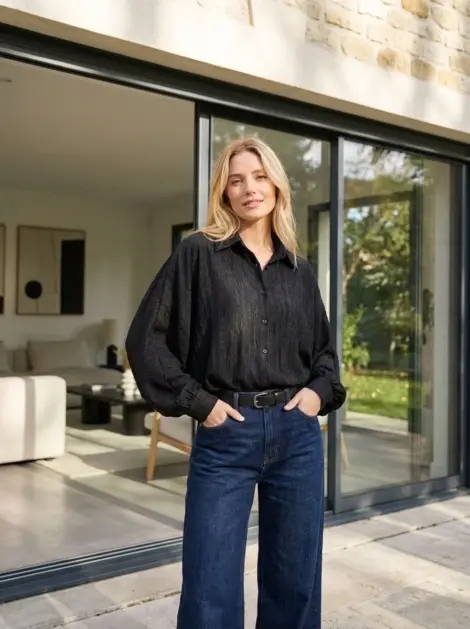 Chemise oversize à manches batwing