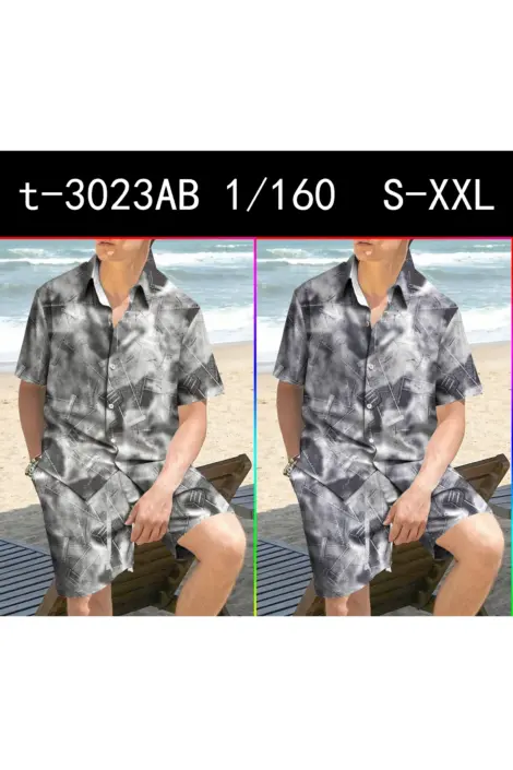 ENSEMBLE HOMME SIMPLE CHEMISE ET SHORT MOTIF ABSTRAIT