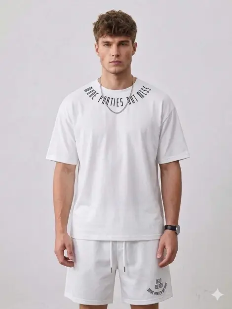 Ensemble uni homme tshirt col rond et short