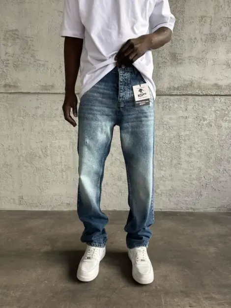 Jean uni homme bleu BAGGY FIT
