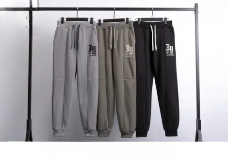 Pantalon jogging homme uni cordon et serrage à la cheville avec motif JY CALIFORNIA
