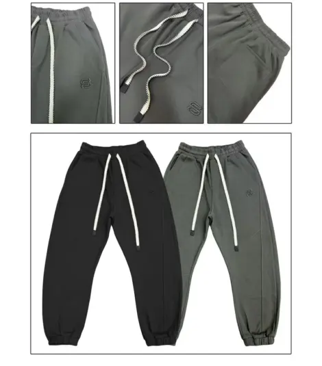 Pantalon jogging uni homme avec cordon de serrage, packaging: NOIR,GRIS:(2*S,2*M,2*L,2*XL,2*2XL-1*S,1*M,1*L,1*XL,1*2XL)