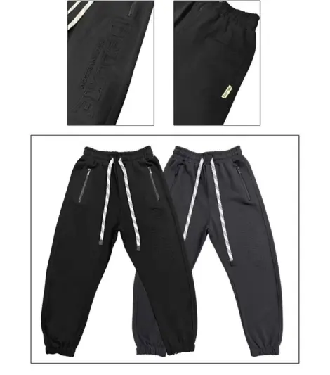 Pantalon jogging uni homme avec cordon de serrage, packaging: NOIR,GRIS:(2*S,2*M,2*L,2*XL,2*2XL-1*S,1*M,1*L,1*XL,1*2XL)