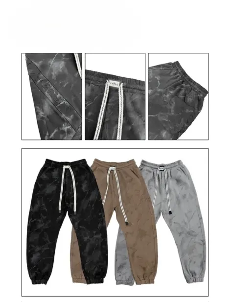 Pantalon jogging uni homme avec cordon de serrage, packaging: NOIR,GRIS,KHAKI:(1*S,1*M,1*L,1*XL,1*2XL)