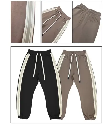 Pantalon jogging uni homme avec cordon de serrage, packaging: NOIR,GRIS,KHAKI:(1*S,1*M,1*L,1*XL,1*2XL)