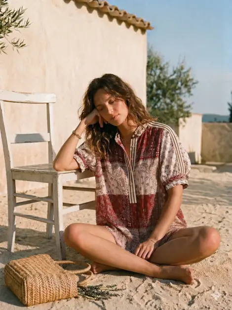 Chemise imprimée en coton