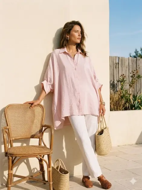Chemise oversize en lyocell fluide