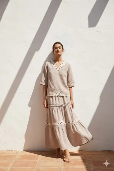 Ensemble Sable en coton texturé