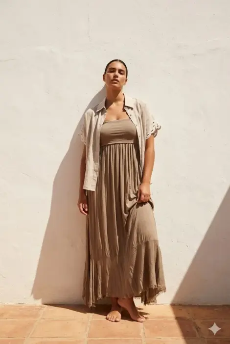 Chemise légère en lin avec manches brodées – esprit bohème chic
