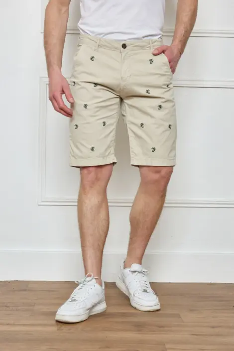 Bermuda uni homme motif palmiers