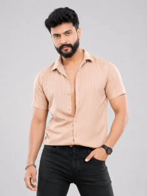 Chemise Beige Summer Texturée