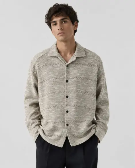 Chemise Beige Texturée Élégance