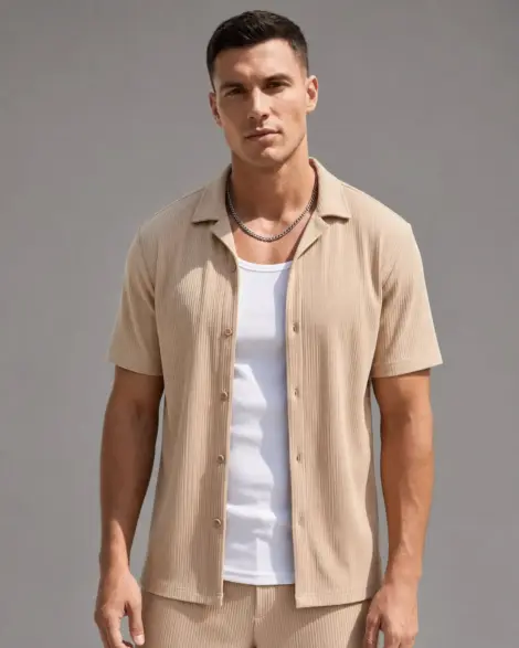 Chemise Beige Texturée Summer