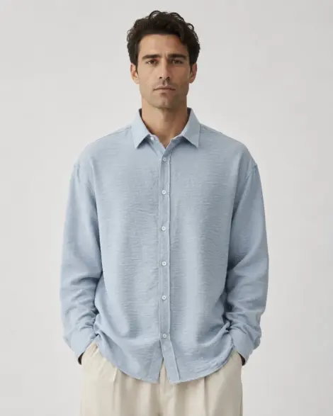 Chemise Bleu Clair Élégance Fluide