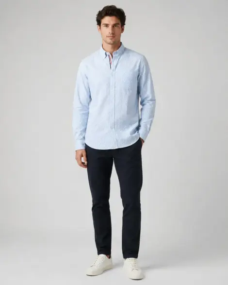 Chemise Bleu Clair Motif Chic