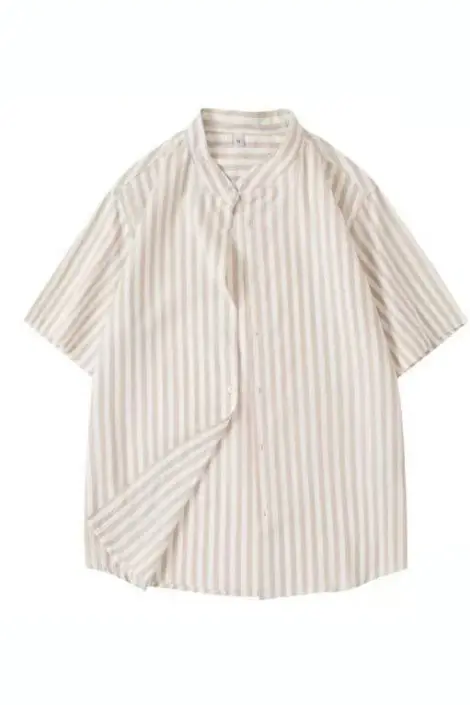 Chemise homme à rayure col officier manches courtes