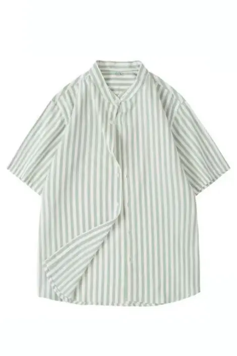 Chemise homme à rayure col officier manches courtes