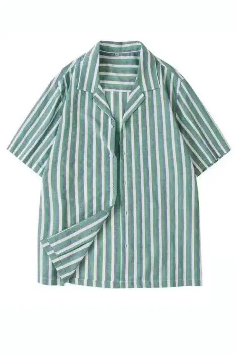 Chemise homme à rayure tricolore manches courtes