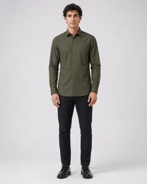 Chemise Kaki Élégance Classic