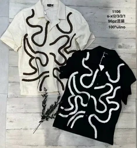 Chemise manches courtes homme a boouton en lin