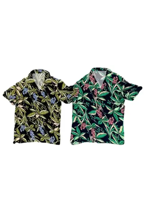 Chemise rayonne vegetation manches courtes