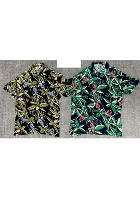 Chemise rayonne vegetation manches courtes