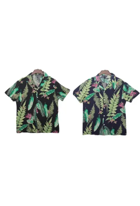 Chemise rayonne vegetation manches courtes