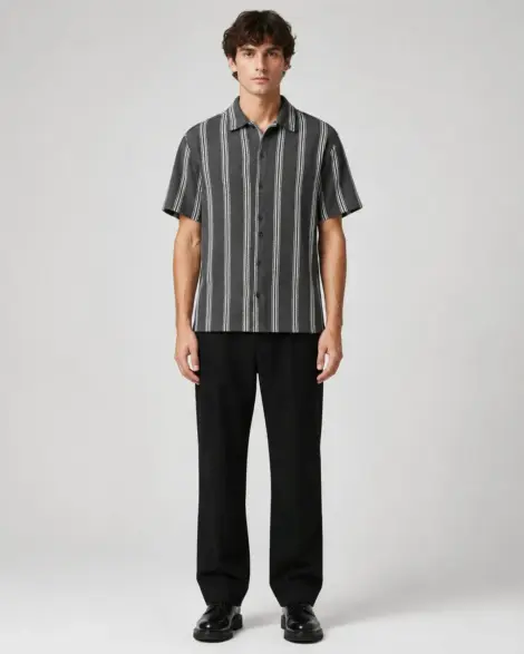 Chemise Rayures Grise Summer