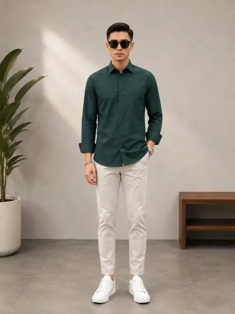 Chemise Vert Clair Élégance