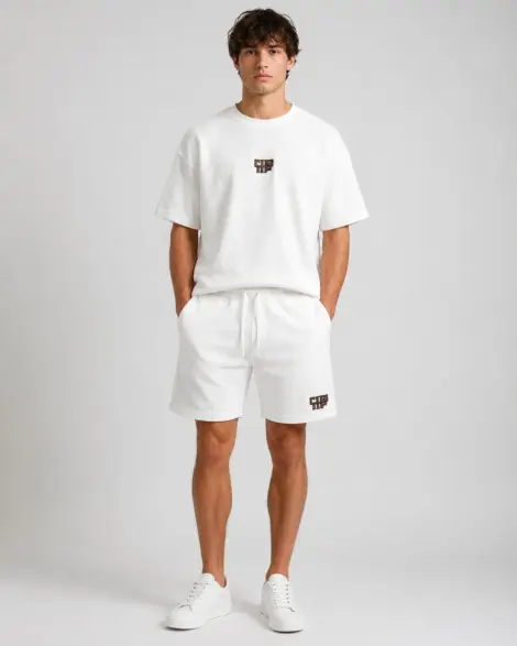 Ensemble Blanc Texturé Minimal Set