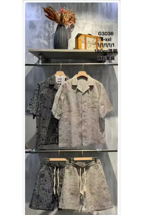 ENSEMBLE ÉTÉ CHEMISE ET SHORT HOMME AVEC DES MOTIF
