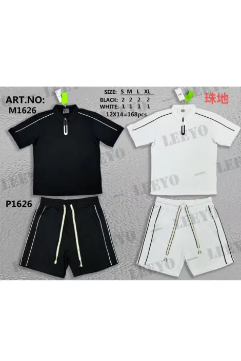 ENSEMBLE ÉTÉ POLO ET SHORT SIMPLE HOMME AVEC RAYURE