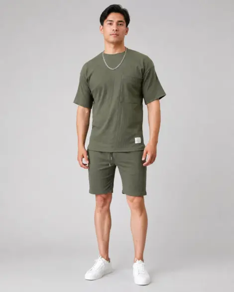 Ensemble Kaki Texturé Set