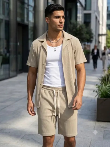 Ensemble uni chemisette et short