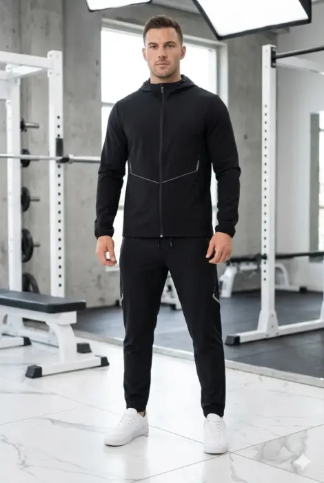 Ensemble uni homme, sport performance, alliance confort thermique et design