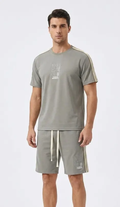Ensemble uni homme tshirt col rond et short