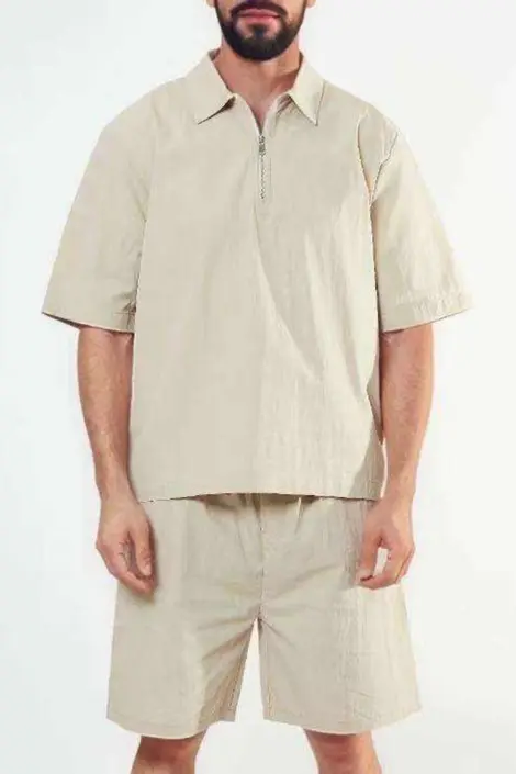 Ensembles uni homme chemisette et short