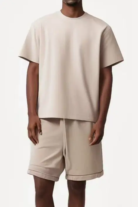 Ensembles uni homme chemisette et short