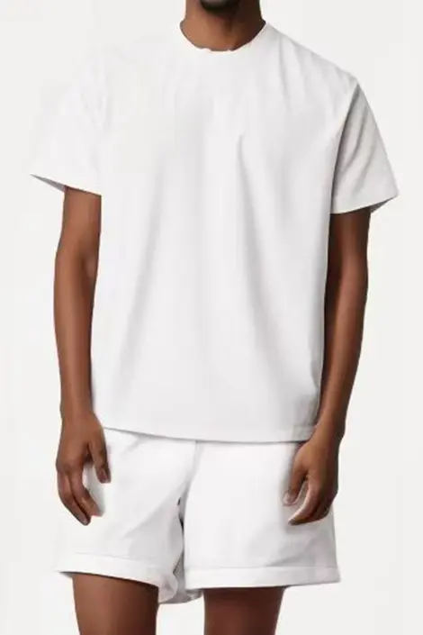 Ensembles uni homme chemisette et short
