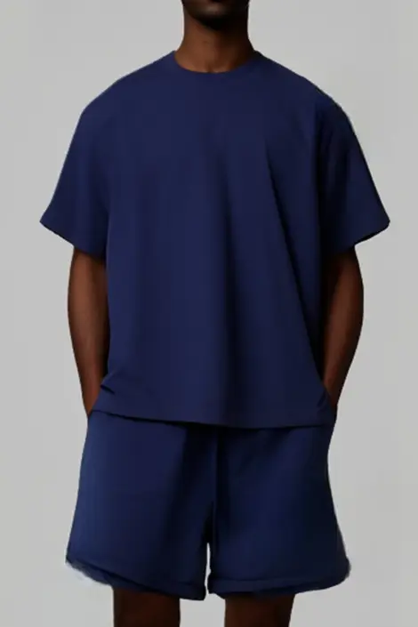 Ensembles uni homme chemisette et short