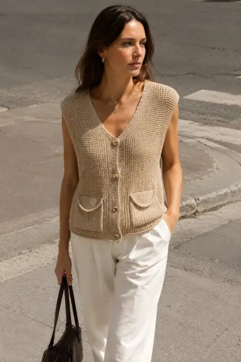 Gilet doré sans manches