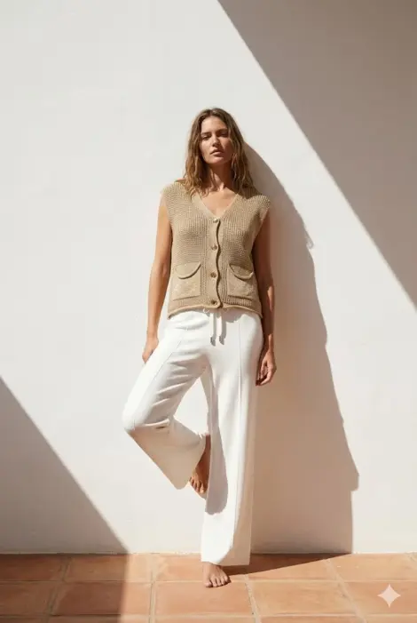 Gilet sans manches maille lurex