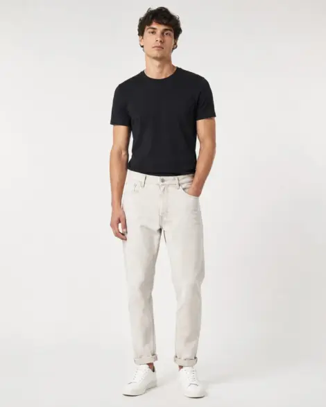 Jean Beige Modern Turn-Up