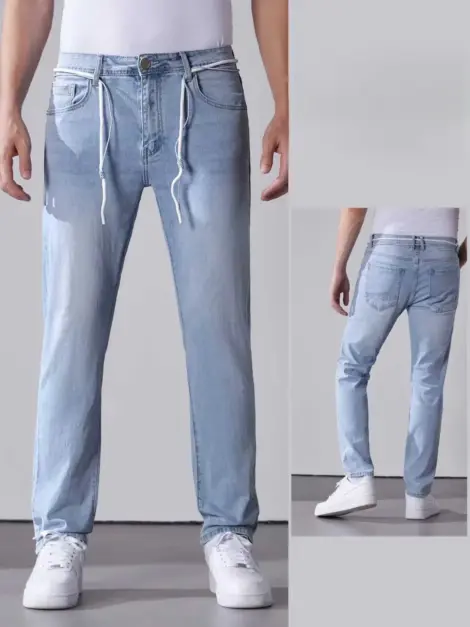 Jean bleu uni homme avec poches REGULAR FIT