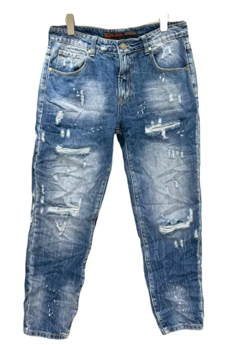 Jean homme effet délavé usé